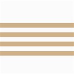 Horizontal Stripes - White and Tan Brown 4  x 8  Photo Cards