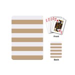 Horizontal Stripes - White and Tan Brown Playing Cards (Mini)