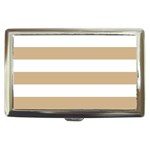 Horizontal Stripes - White and Tan Brown Cigarette Money Case