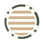 Horizontal Stripes - White and Tan Brown Poker Chip Card Guard (10 pack)