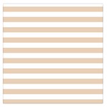 Horizontal Stripes - White and Pastel Brown Large Satin Scarf (Square)