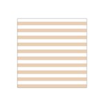Horizontal Stripes - White and Pastel Brown Satin Bandana Scarf