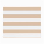 Horizontal Stripes - White and Pastel Brown Small Glasses Cloth (2 Sides)
