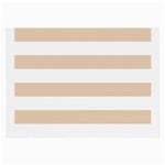 Horizontal Stripes - White and Pastel Brown Large Glasses Cloth (2 Sides)