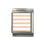 Horizontal Stripes - White and Pastel Brown Italian Charm (13mm)