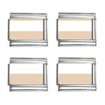 Horizontal Stripes - White and Pastel Brown 9mm Italian Charm (4 pack)