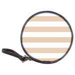 Horizontal Stripes - White and Pastel Brown Classic 20-CD Wallet