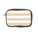 Horizontal Stripes - White and Pastel Brown Coin Purse