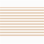 Horizontal Stripes - White and Pastel Brown Collage 12  x 18 