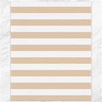 Horizontal Stripes - White and Pastel Brown Canvas 11  x 14 