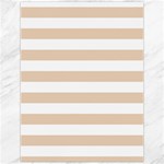 Horizontal Stripes - White and Pastel Brown Canvas 12  x 16 