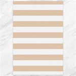 Horizontal Stripes - White and Pastel Brown Canvas 12  x 18 