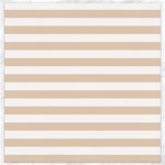 Horizontal Stripes - White and Pastel Brown Canvas 16  x 16 