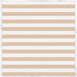 Horizontal Stripes - White and Pastel Brown Canvas 20  x 20 