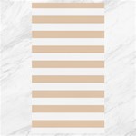 Horizontal Stripes - White and Pastel Brown Canvas 40  x 72 
