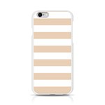 Horizontal Stripes - White and Pastel Brown Apple iPhone 6/6S Silicone Case (Transparent)