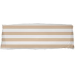 Horizontal Stripes - White and Pastel Brown Body Pillow Case (Dakimakura) (One Side)