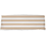 Horizontal Stripes - White and Pastel Brown Body Pillow Case Dakimakura (Two Sides)