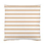 Horizontal Stripes - White and Pastel Brown Standard Cushion Case (One Side)