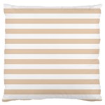 Horizontal Stripes - White and Pastel Brown Standard Flano Cushion Case (Two Sides)