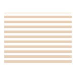 Horizontal Stripes - White and Pastel Brown Double Sided Flano Blanket (Mini)