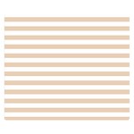 Horizontal Stripes - White and Pastel Brown Double Sided Flano Blanket (Small)