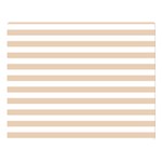 Horizontal Stripes - White and Pastel Brown Double Sided Flano Blanket (Large)