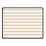 Horizontal Stripes - White and Pastel Brown Fleece Blanket (Small) (One Side)