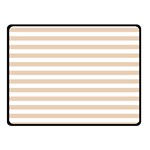 Horizontal Stripes - White and Pastel Brown Double Sided Fleece Blanket (Small) (Two Sides)