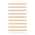 Horizontal Stripes - White and Pastel Brown Memory Card Reader (Rectangular)