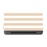 Horizontal Stripes - White and Pastel Brown Memory Card Reader with CF
