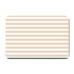 Horizontal Stripes - White and Pastel Brown Small Doormat