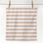 Horizontal Stripes - White and Pastel Brown Face Towel