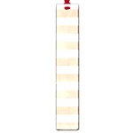 Horizontal Stripes - White and Pastel Brown Large Book Mark