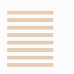 Horizontal Stripes - White and Pastel Brown Small Garden Flag (Two Sides)