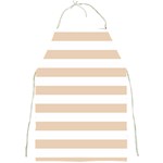Horizontal Stripes - White and Pastel Brown Full Print Apron