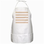 Horizontal Stripes - White and Pastel Brown BBQ Apron