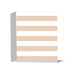Horizontal Stripes - White and Pastel Brown 4 x 4  Acrylic Photo Block