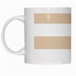 Horizontal Stripes - White and Pastel Brown White Mug