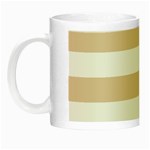 Horizontal Stripes - White and Pastel Brown Night Luminous Mug