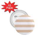 Horizontal Stripes - White and Pastel Brown 1.75  Button (10 pack)