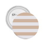Horizontal Stripes - White and Pastel Brown 2.25  Button