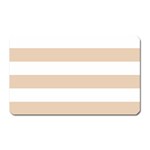 Horizontal Stripes - White and Pastel Brown Magnet (Rectangular)