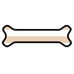 Horizontal Stripes - White and Pastel Brown Magnet (Dog Bone)