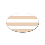 Horizontal Stripes - White and Pastel Brown Sticker (Oval)