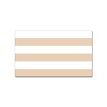 Horizontal Stripes - White and Pastel Brown Sticker Rectangular (10 pack)