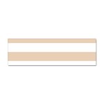 Horizontal Stripes - White and Pastel Brown Sticker Bumper (10 pack)