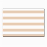 Horizontal Stripes - White and Pastel Brown Postcard 4 x 6  (Pkg of 10)