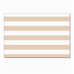 Horizontal Stripes - White and Pastel Brown Postcard 5  x 7 