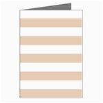 Horizontal Stripes - White and Pastel Brown Greeting Card